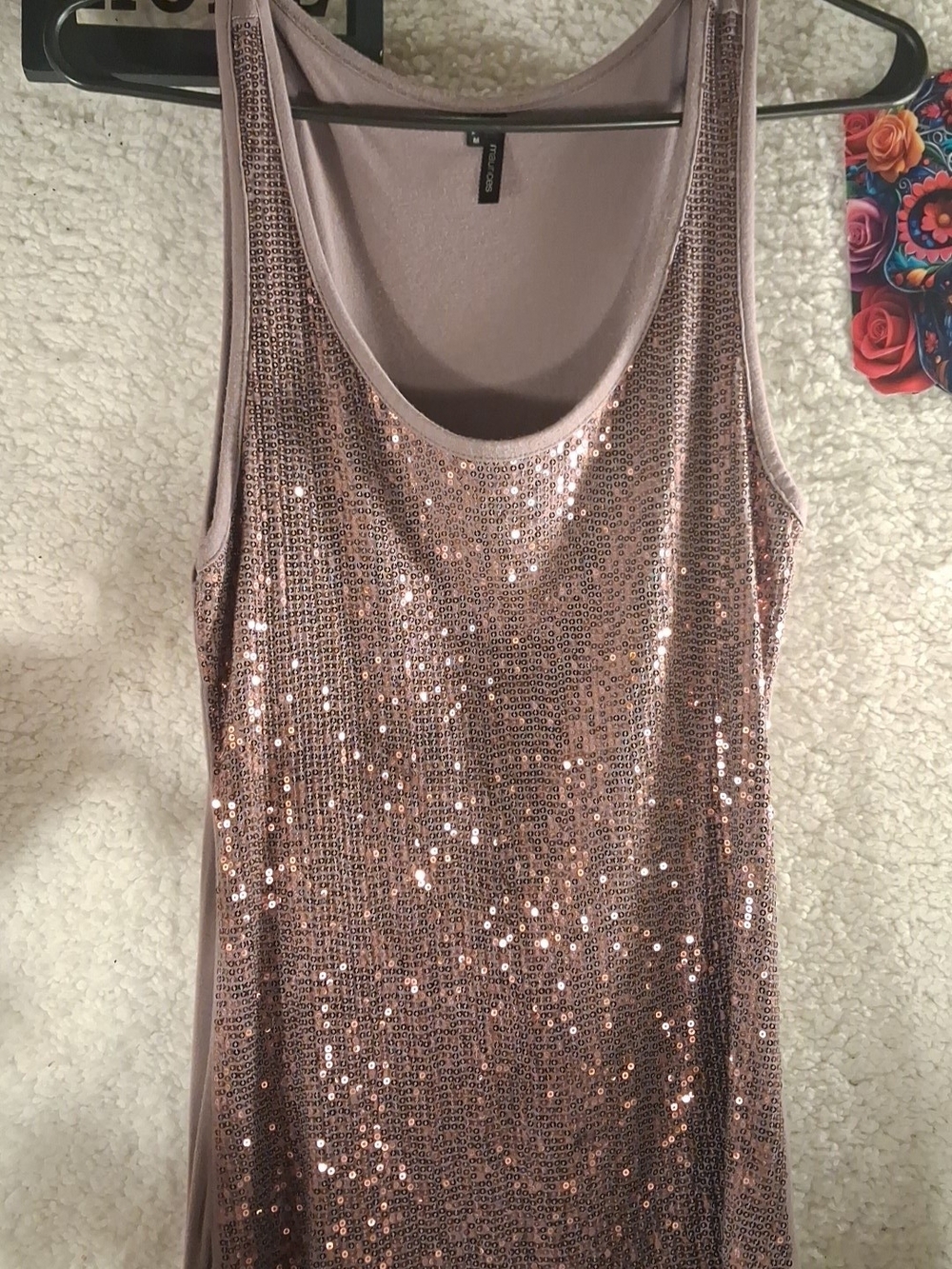 Maurices Rose Golden SequinTank